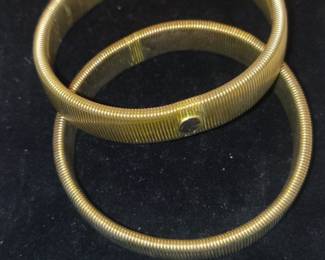 Vintage Gold-Tone Tubogas Coil Bracelets