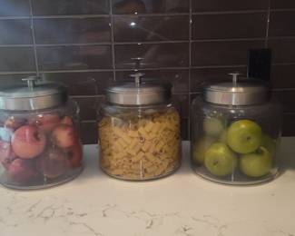 Glass Canister Set with Stainless Steel Lids