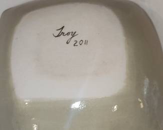 Handmade Ceramic Bowl Signed Troy 2011
