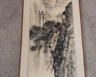 Chinese Landscape Scroll Painting by Pu Ru (1896-1963)