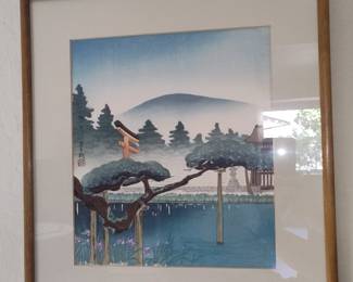 Japanese Woodblock Print - "Snow on Willow Bridge, Ueno" by Kawase Hasui