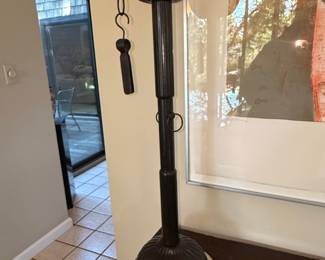 Black Metal Floor Candlestick with Hanging Accent