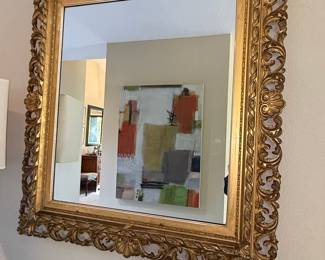 Ornate Giltwood Mirror with Shell and Acanthus Leaf Motifs