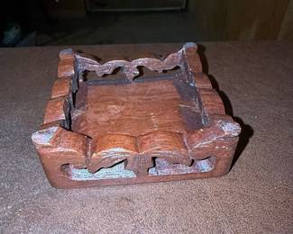 Carved Wooden Display Stand for Small Object