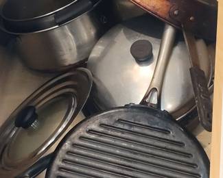 Lodge Cast Iron Grill Pan and Assorted Cookware Set