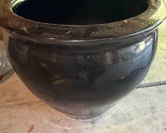 Large Black Ceramic Planter Pot