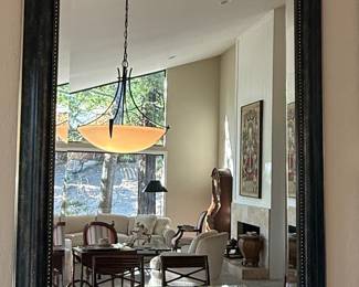 Large Rectangular Black Beaded Frame Mirror