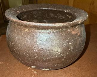 Antique Cast Iron Cauldron Pot