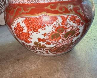 Japanese Kutani Porcelain Fish Bowl
