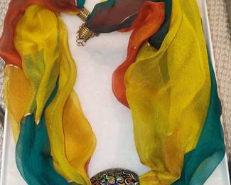 Bohemian Style Beaded Scarf Necklace