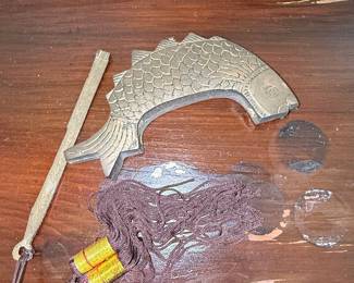 Vintage Brass Fish Letter Opener with Tassel