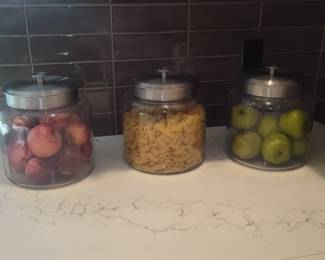 Glass Canister Set with Stainless Steel Lids