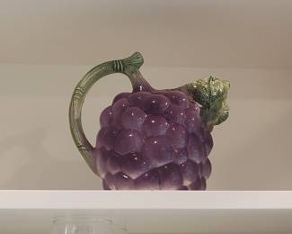 Vintage Bordallo Pinheiro Ceramic Grape Pitcher