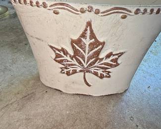 Vintage Embossed Maple Leaf Sap Bucket Planter