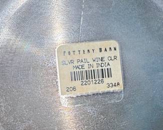 Pottery Barn Silver Pail Wine Cooler