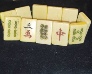 Vintage Mahjong Set Tiles