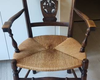 William and Mary Style Corner Chair with Carved Medallion