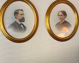 Victorian Oval Portraits of a Man and a Woman