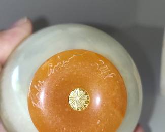 Banded Onyx Sphere with Jadeite Base