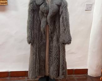 Silver Fox Full Length Fur Coat