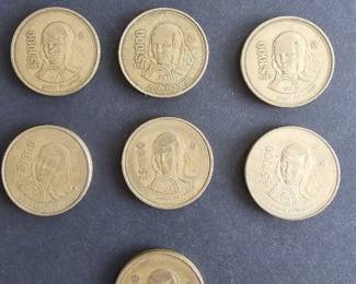 7 1000 Pesos Mexican Coins Various