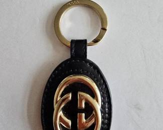Vintage Gucci Leather and Brass Key Ring