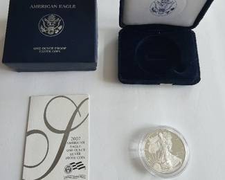 2007W 1oz Proof Silver American Eagle with Box and COA