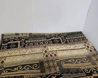 7 Plus Yards Uncut Black Gold Print Upholstery Fabric