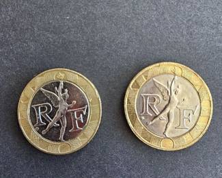 2 Coins 10 French Francs