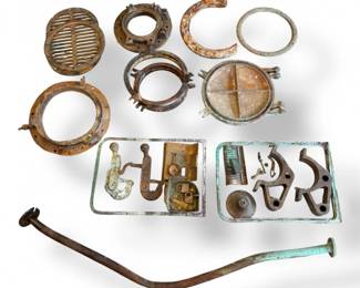 121 AssortmentofShipwreckSalvagedMechanicalPartsHardware