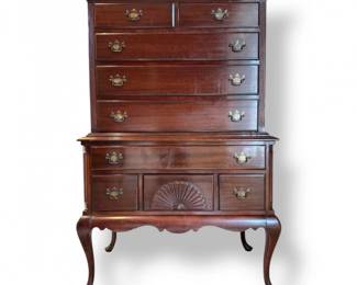 45 QueenAnneStyleMahoganyHighboyDresserHeavy