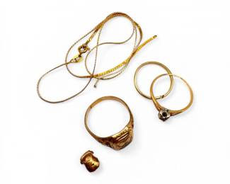 123 Mixed14KGoldScrapChainRings10KRing924g