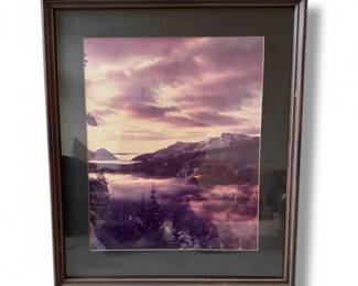 114 MountainLandscapeWallArtinSolidWoodFrame