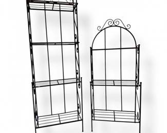 79 Setof2BlackMetalBakersRackShelvingUnitsKitchenStorage