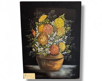 112 FabricArtworkonBlackTexturedCanvasSignedJanice