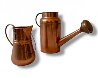 39 VintageCopperBrassWateringCansSetTurkey