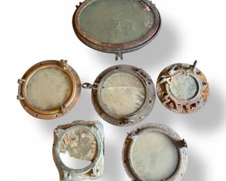 120 ShipwreckSalvagedMetalPortholesCollection