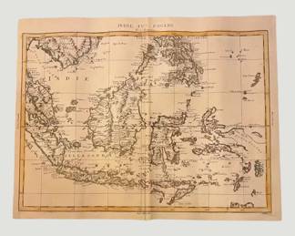 2058Early Italian Engraved Map Indie IV Foglio  East Indies  Southeast Asia Atlas Shee