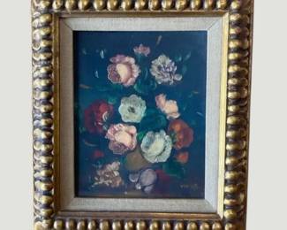 2343Attributed Van Dal  Classical Floral Still Life Oil Painting  Framed