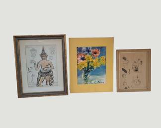 3122Dimitrie Berea Original Watercolors  Figure Studies  Collection of 3 Framed MidCentury Works Edit with AI