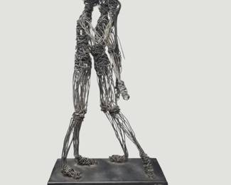 3090Modern Wire Figure Sculpture  Abstract Couple