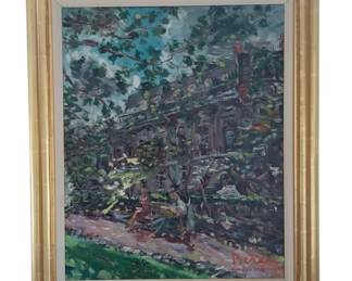 3107Dimitri Demetre de Berea Londons Spring 1967  Signed Oil on Canvas  Framed Edit with AI