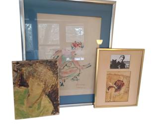 3123Dimitrie Berea Original Watercolors  Portrait Study on Canvas Panel  Lot of 3 MidCentury Works Edit with AI