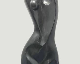 2152Modernist Abstract Female Figure Sculpture  Polished Ceramic Form