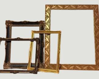 2410Lot of 4 Vintage Decorative Picture Frames  Ornate Gold  Black Frames