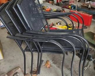 Wire mesh patio furniture. 4 chairs.