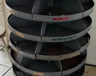 Revolving Hardware Bin Metal revolving hardwire storage 52 inches tall