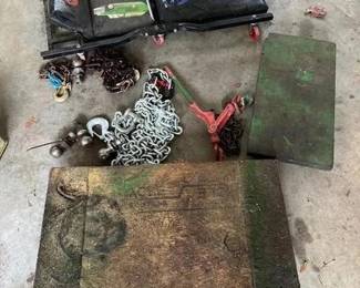 Mechanics Creeper Along With Pull Chains And Hitch Equipment