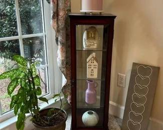 Display Case, House Plant And Decor Display case 38 inches tall includes items in display case, house plant and more