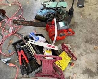 Bates Chainsaw Grinder With Chainsaw By Home Light And More Group of accessories and power tools